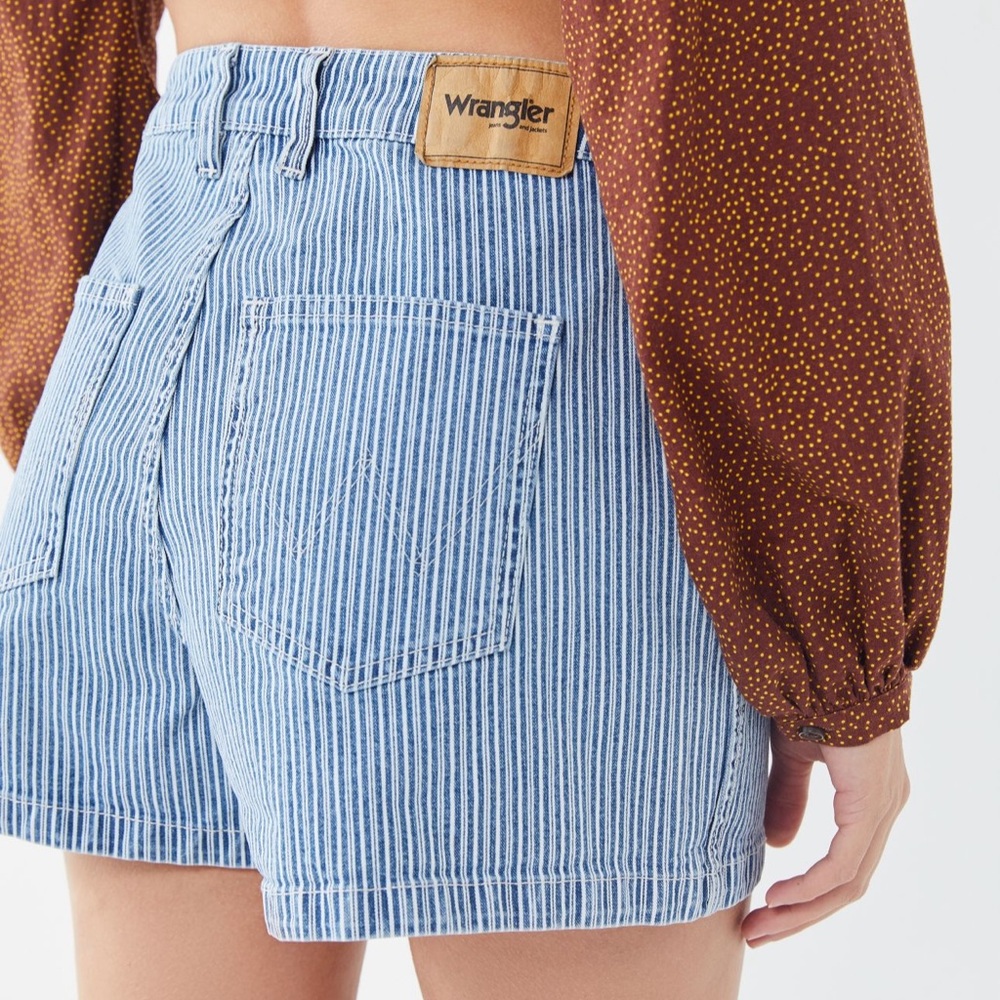 Wrangler Hi Bells Striped High-Rise Shorts